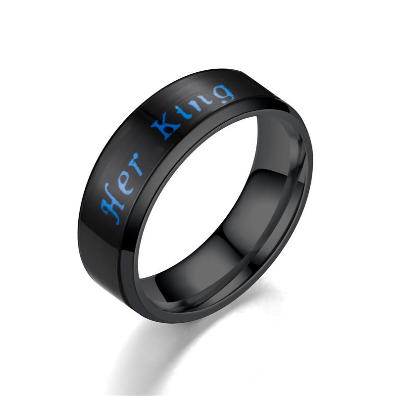 Men's And Women's Fashion Intelligent Temperature Sensitive Couple Ring