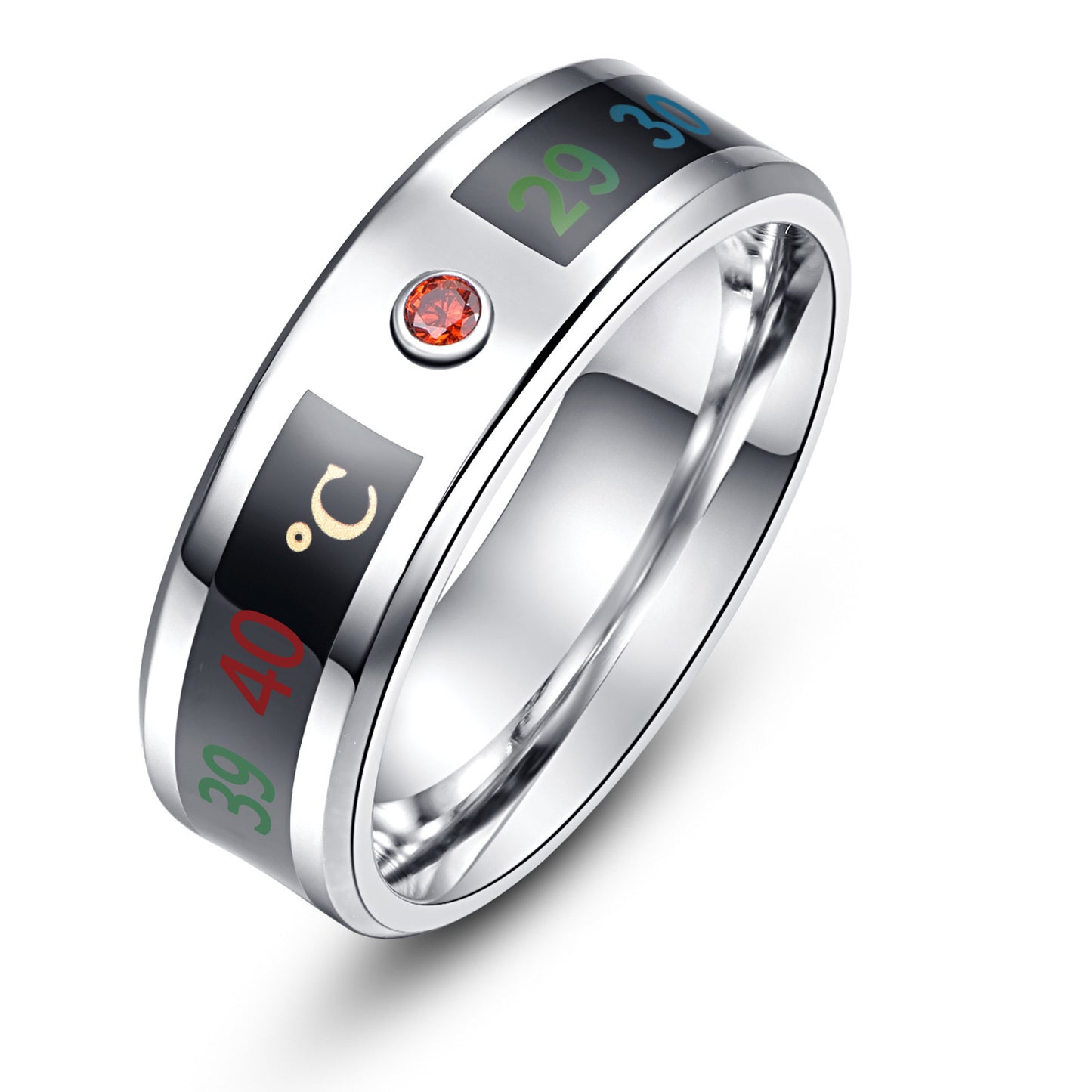 Fashionable Stainless Steel Intelligent Temperature Sensing Ring