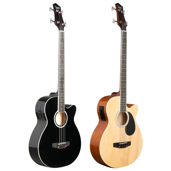 4 Strings With EQ, Rosewood Fingerboard Folk Bass, Black