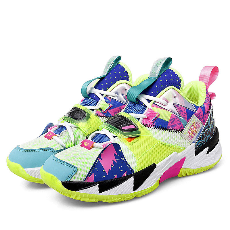 Flying Woven Surface Youth Basketball Shoes High-top Men And Women