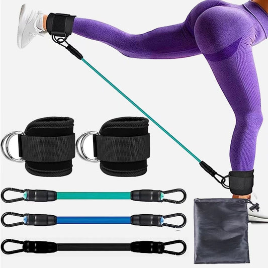 Fasce di resistenza con cinturino alla caviglia, anca, gamba, forza, corda da trazione, fitness, allenamento elastico, yoga, pilates, crossfit, attrezzatura da palestra