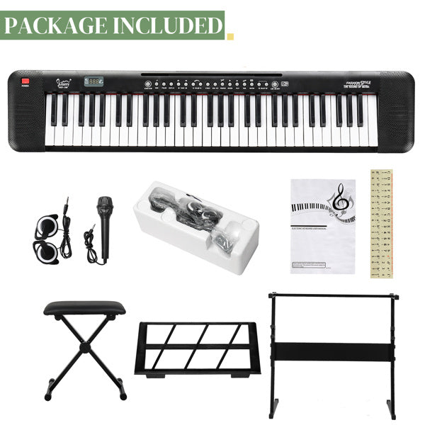 61 Key Electronic Keyboard With Light Up And Support, Stool Set, AM Not Available For Sale