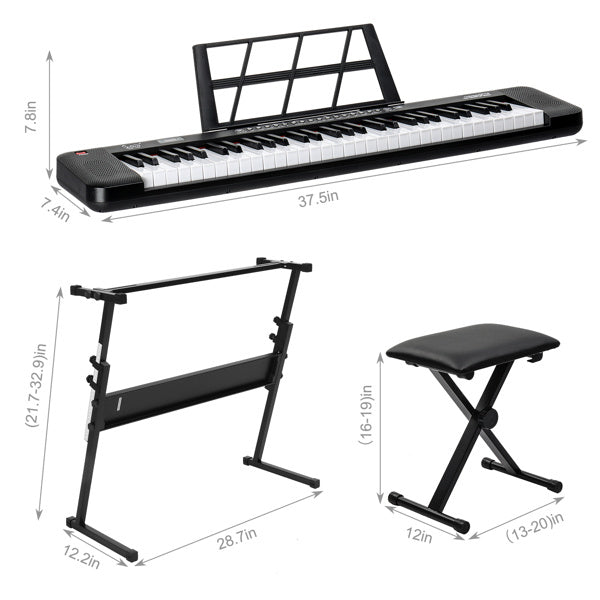 61 Key Electronic Keyboard With Light Up And Support, Stool Set, AM Not Available For Sale