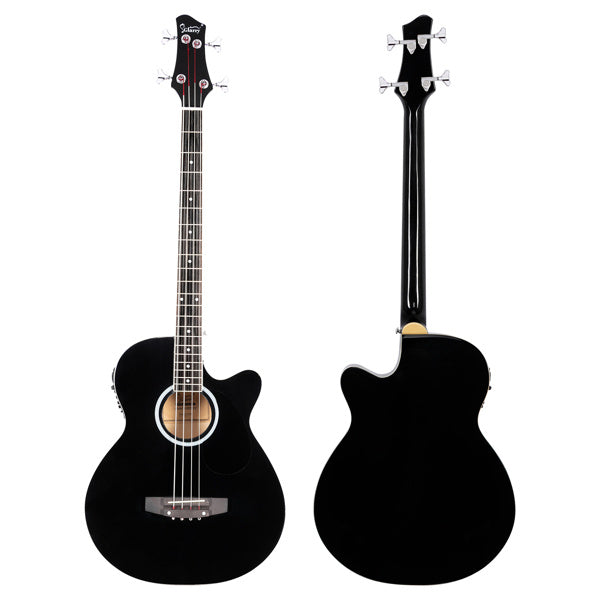 4 Strings With EQ, Rosewood Fingerboard Folk Bass, Black