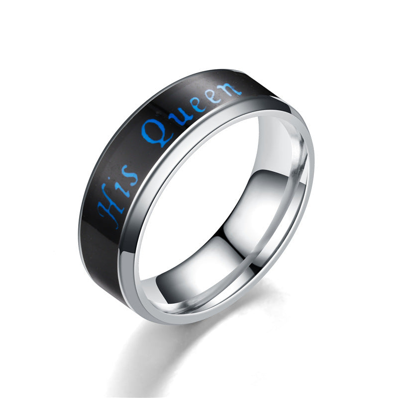 Men's And Women's Fashion Intelligent Temperature Sensitive Couple Ring